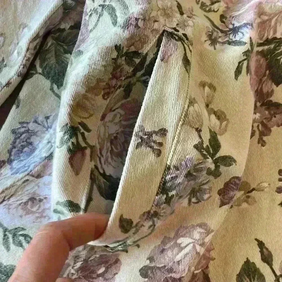 English Rose Multicolor Floral Studded Long Sleeve Button Front Jacket Size M - Picture 7 of 12